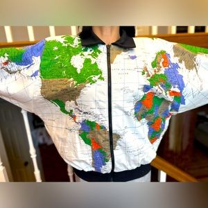 Vintage 1980 Reversible Marguerite Rubel Globe Jacket (unisex)
